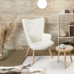Fauteuil patchwork blanc Helsinki