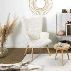 Fauteuil patchwork blanc Helsinki