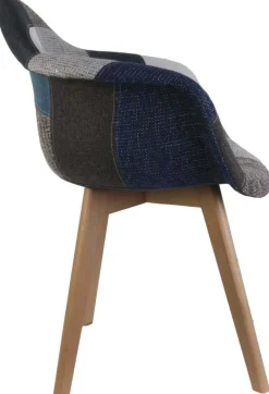 Fauteuil scandinave Patchwork (Lot de 2) (Bleu)