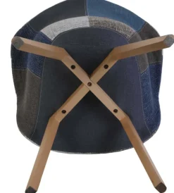 Fauteuil scandinave Patchwork (Lot de 2) (Bleu)
