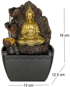 Fontaine d"intérieur en résine bouddha et rocher
