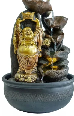 Fontaine d"intérieur en résine bouddha et cascade