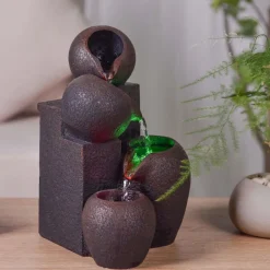 Fontaine zen en résine avec LED Luba