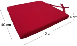 Galette de chaise en coton 40 cm (Rouge)