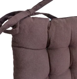 Galette de chaise en coton uni 40 cm 25 points (Chocolat)