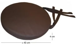 Galette de chaise ronde en coton 40 cm (Chocolat)