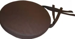 Galette de chaise ronde en coton 40 cm (Lot de 2) (Chocolat)