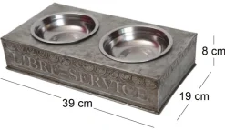 Gamelle double en zinc Libre service 36 cm