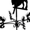 Girouette en acier noir (Chat qui chassent des souris)