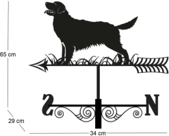 Girouette en acier noir silhouette (Golden Retriever)