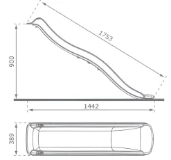 Glissière de toboggan avec vague en PEHD Tweeb 175cm (Anthracite)