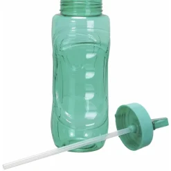 Gourde de sport bouchon avec paille 900 ml (Gris)