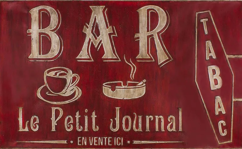 Grande plaque vintage en fer 122,5 x 74 cm (Bar tabac)