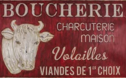 Grande plaque vintage en fer 122,5 x 74 cm (Boucherie charcuterie)