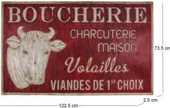 Grande plaque vintage en fer 122,5 x 74 cm (Boucherie charcuterie)