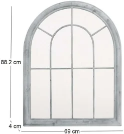 Grand miroir fenêtre en métal (Atelier)