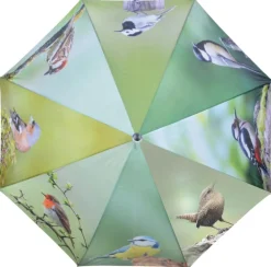 Grand parapluie bois et métal toile polyester (Oiseaux)