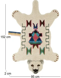 Grand tapis en laine Ours (Blanc)