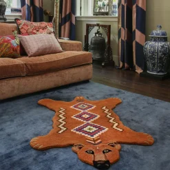 Grand tapis en laine Ours (Marron)