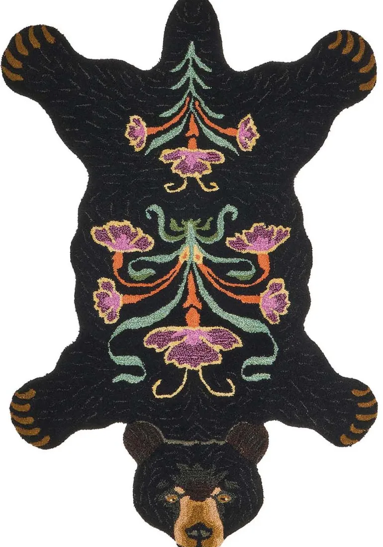 Grand tapis en laine Ours (Noir)