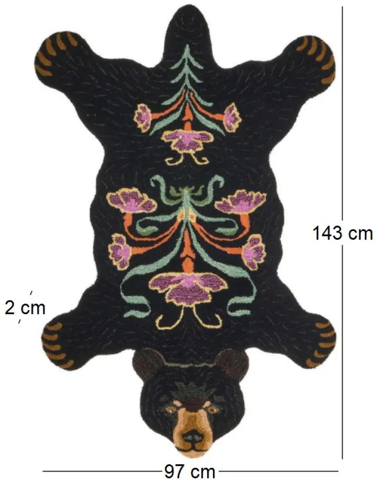 Grand tapis en laine Ours (Noir)