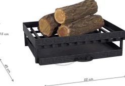 Grille de cheminée en acier avec tiroir 52 cm
