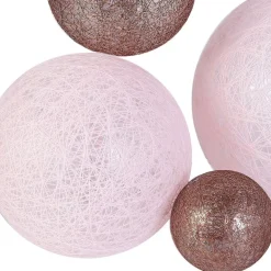 Guirlande lumineuse boules colorées 10 leds multi-tailles (Rose)