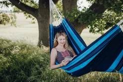 Hamac artisanal en coton Santana (Bleu)
