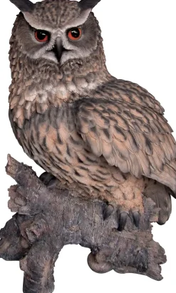 Hibou sur branche en résine 60 cm