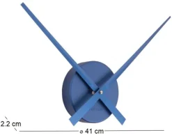 Horloge aiguilles Big Time 41cm métallisée (Bleu foncé)