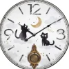 Horloge avec balancier Chats 58 cm (Deux chats)