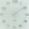 Horloge carrée vintage en verre 35 cm (Blanc)