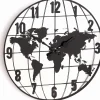 Horloge effet miroir mappemonde 30 cm