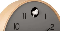 Horloge en bois de bouleau Natural Cuckoo (Gris)