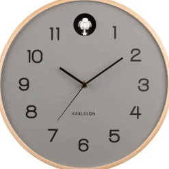 Horloge en bois de bouleau Natural Cuckoo (Gris)