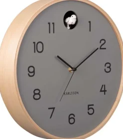 Horloge en bois de bouleau Natural Cuckoo (Gris)