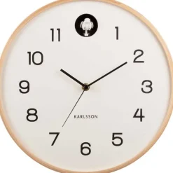 Horloge en bois de bouleau Natural Cuckoo (Blanc)