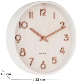 Horloge en bois Pure 22 cm (Blanc)