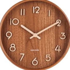 Horloge en bois Pure 22 cm (Bois foncé)