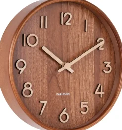 Horloge en bois Pure 22 cm (Bois foncé)