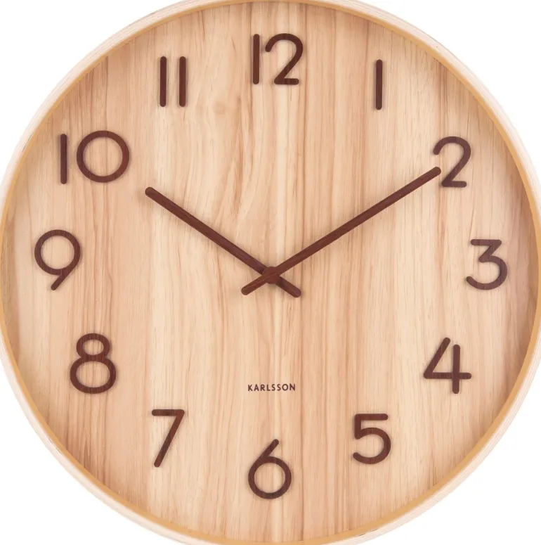 Horloge en bois Pure 40 cm (Naturel)