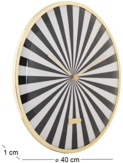 Horloge en métal Candy Swirl Dome (Noir)