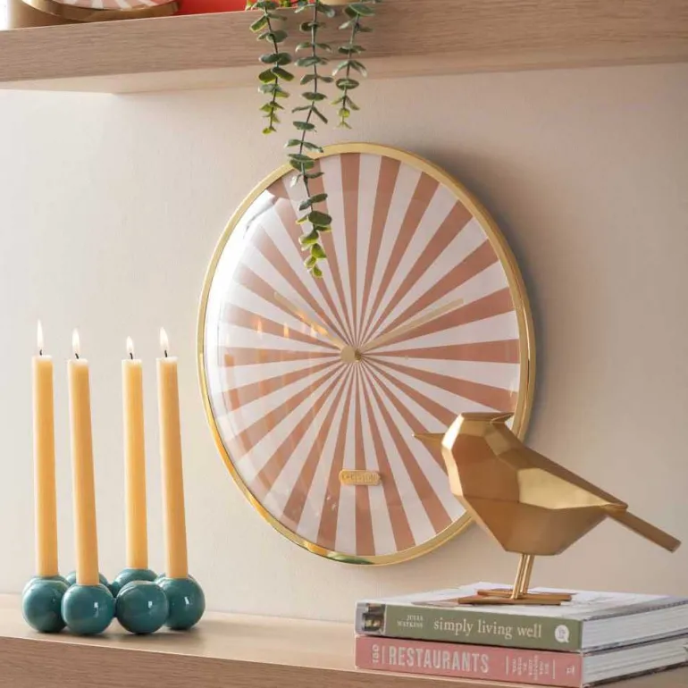 Horloge en métal Candy Swirl Dome (Marron clair)
