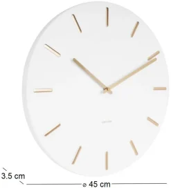Horloge en métal Charme 45 cm (Blanc)