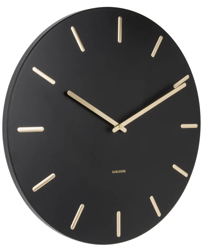 Horloge en métal Charme 45 cm (Noir)