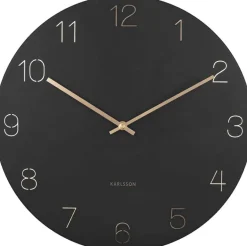 Horloge en métal chiffres gravés Charm (Noir)