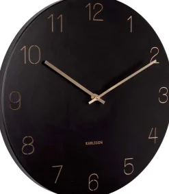 Horloge en métal chiffres gravés Charm (Noir)