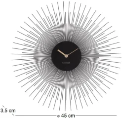 Horloge en métal Peony 45 cm (Noir)
