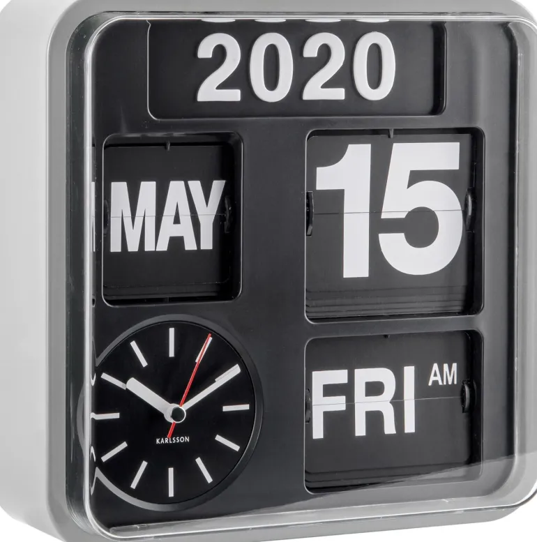 Horloge en plastique Mini Flip 24.5 cm (Chrome)