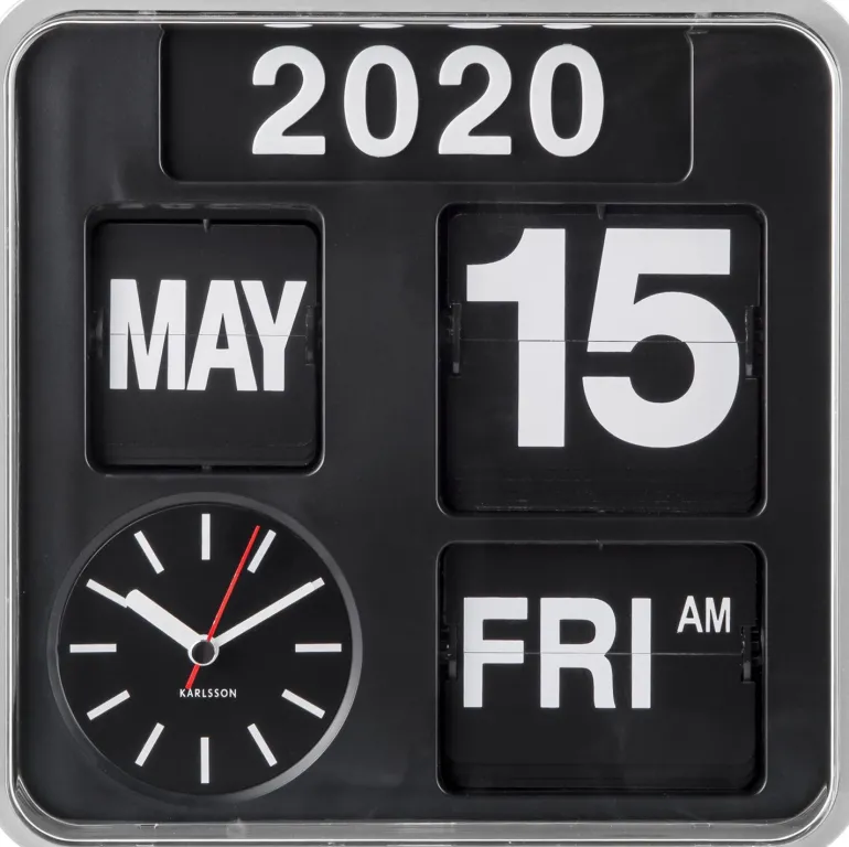 Horloge en plastique Mini Flip 24.5 cm (Chrome)